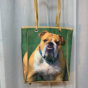 Vintage Braciano Rhinestone Bulldog Tote